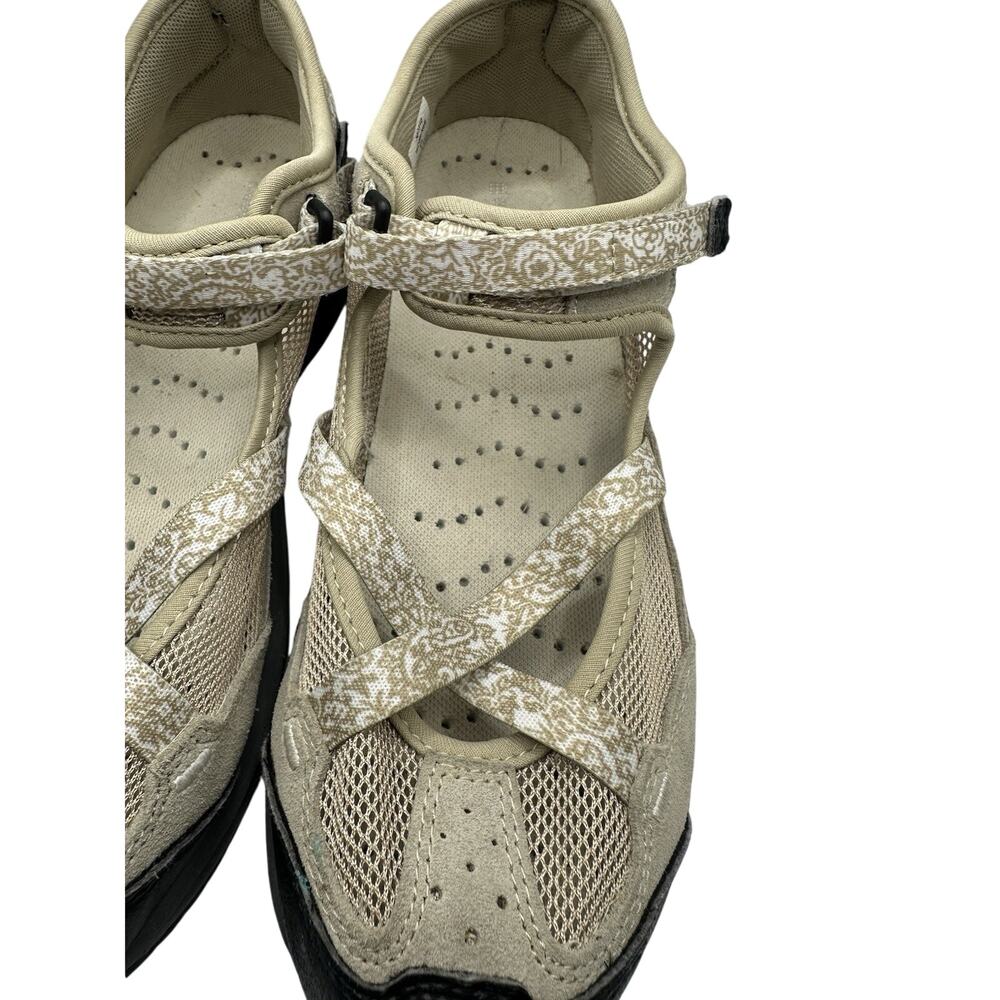 Lands’ End Women’s 8B Mary Jane Hiking Walking Shoes Beige Floral Outdoor - Picture 5 of 7